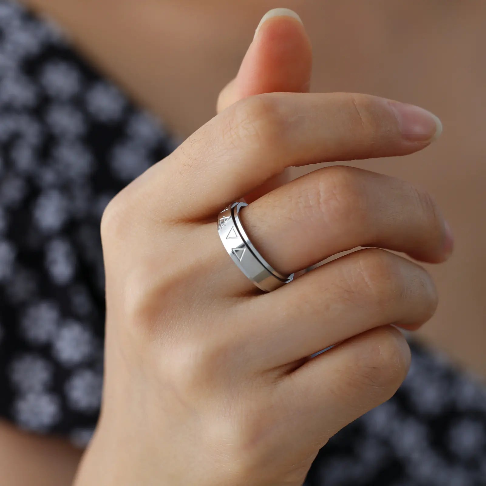 Fidget ring for anxiety reduction Stainless Steel Ring