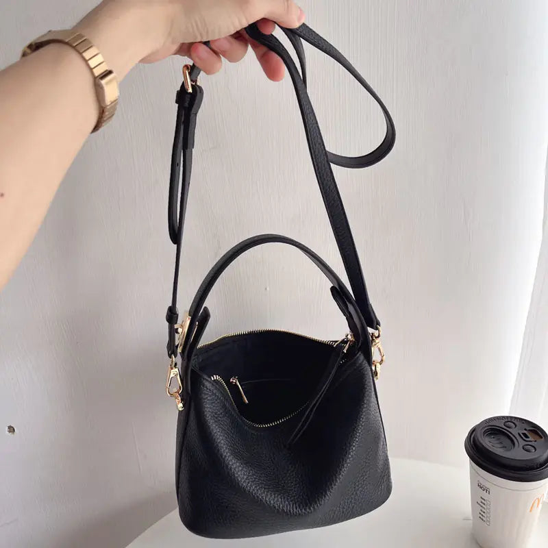 Women's Cowhide Lunch Box Bag