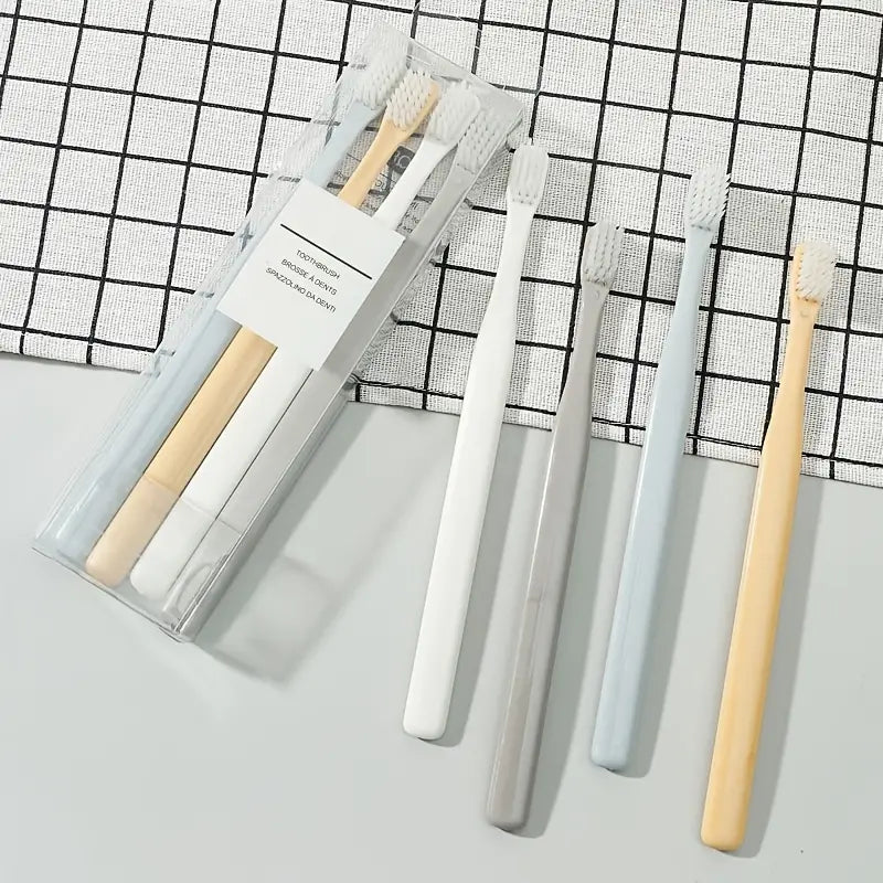 Soft-Bristled Manual Toothbrush Set for Adults (4pcs)