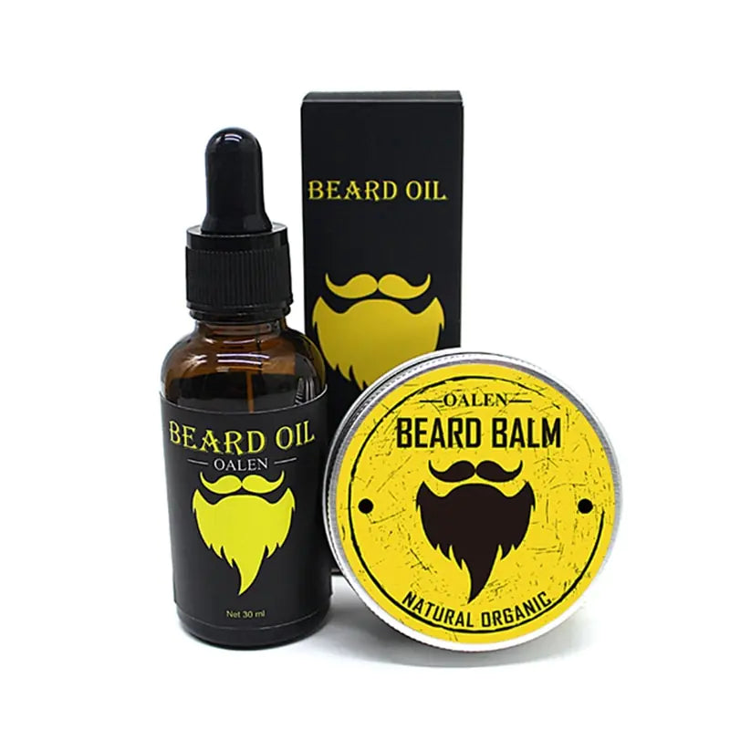 Men's Beard Care Set with Beard Balm and Oil