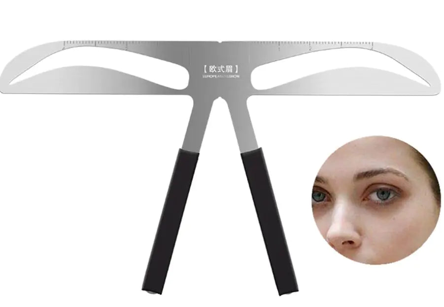 Stainless Steel Brow Ruler and Shaping Tool