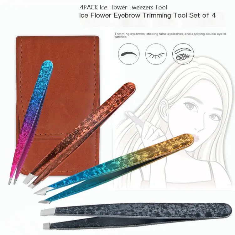Double-Sided Stainless Steel Tweezers Beauty Set